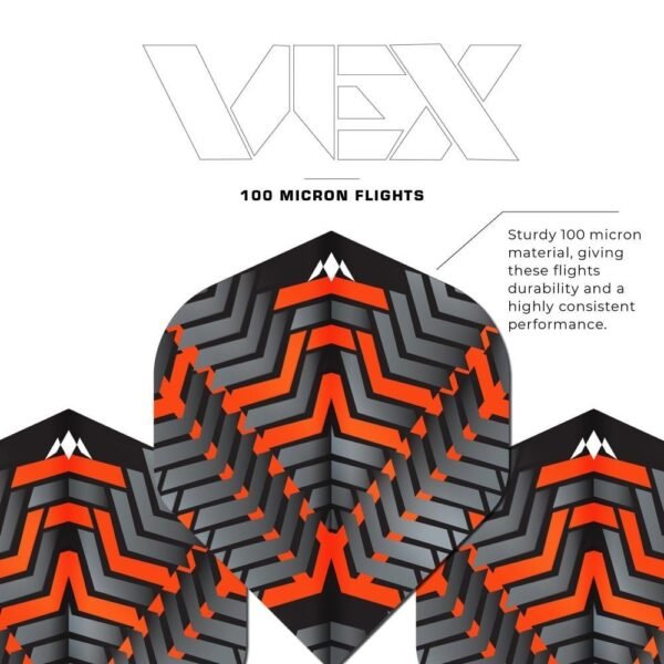 MISSION  – Vex – Dart Flights – 100 Micron – No2 – Black & Orange