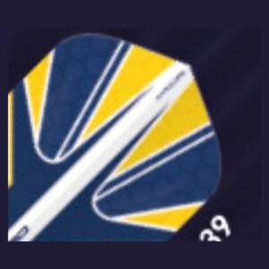 Red Dragon – Hardcore White Yellow & Blue – Dart Flights – Standard No.2 – 100 Micron