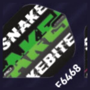 5021921085933_01.jpg Red Dragon – Peter Wright Snakebite Black Green & White – Dart Flights – Standard No.2 – 100 Micron