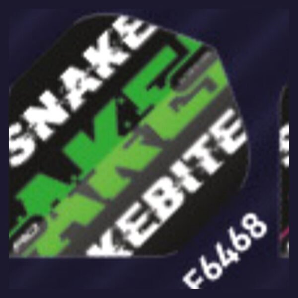 5021921085933_01.jpg Red Dragon – Peter Wright Snakebite Black Green & White – Dart Flights – Standard No.2 – 100 Micron