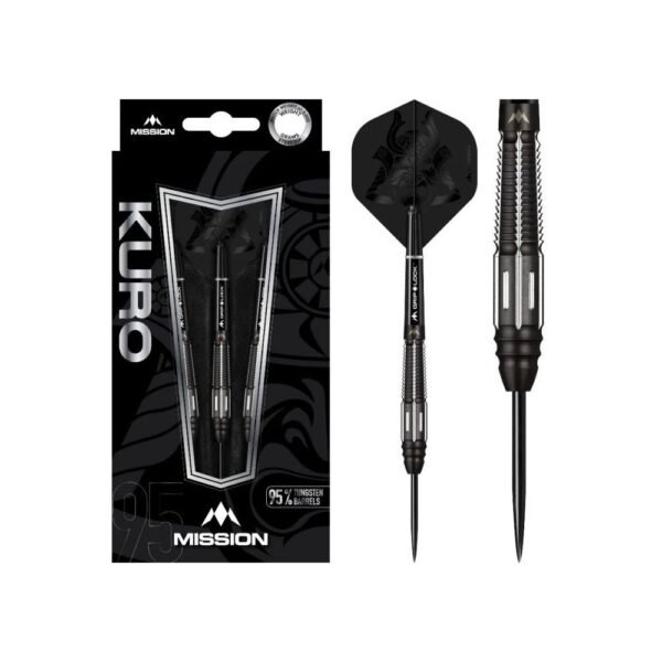 Mission Kuro M4 Black Titanium 95% – 23 gram – Steeltip Dartpijlen