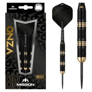 Mission Onza M1 Black & Gold Brass – 24 gram – Steeltip Dartpijlen