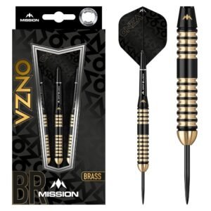 Mission Onza M4 Black & Gold Brass – 24 gram – Steeltip Dartpijlen