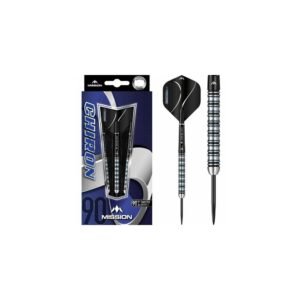 Mission Chiron M1 Electro Black & Blue 90% – 22 gram – Steeltip Dartpijlen