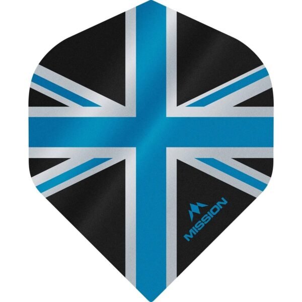 Mission – Alliance – Union Jack – Dart Flights – No2 – 100 Micron – Black with Blue