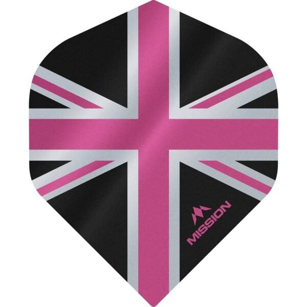 Mission – Alliance – Union Jack – Dart Flights – No2 – 100 Micron – Black with Pink