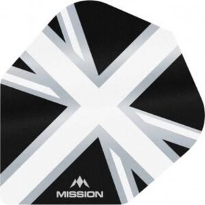 Mission – Alliance – Union Jack – Dart Flights – No6 – 100 Micron – Black with White