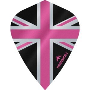 Mission – Alliance – Union Jack – Dart Flights – KITE – 100 Micron – Black with Pink