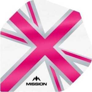 Mission – Alliance – Union Jack – Dart Flights – No2 – 100 Micron – White with Pink