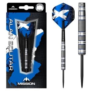 Mission Alan Soutar Soots Blue & White 90% – 24 gram – Steeltip Dartpijlen
