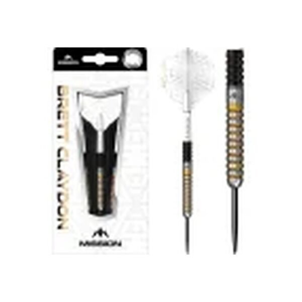 Mission Brett Claydon Black & Gold 90% – 22 gram – Steeltip Dartpijlen