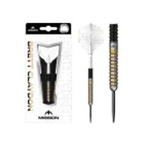 Mission Brett Claydon Black & Gold 90% – 24 gram – Steeltip Dartpijlen