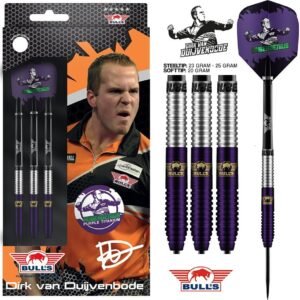 bulls Darts Dirk van Duijvenbode Aubergenius Purple Titanium 90% Tungsten 23 gram