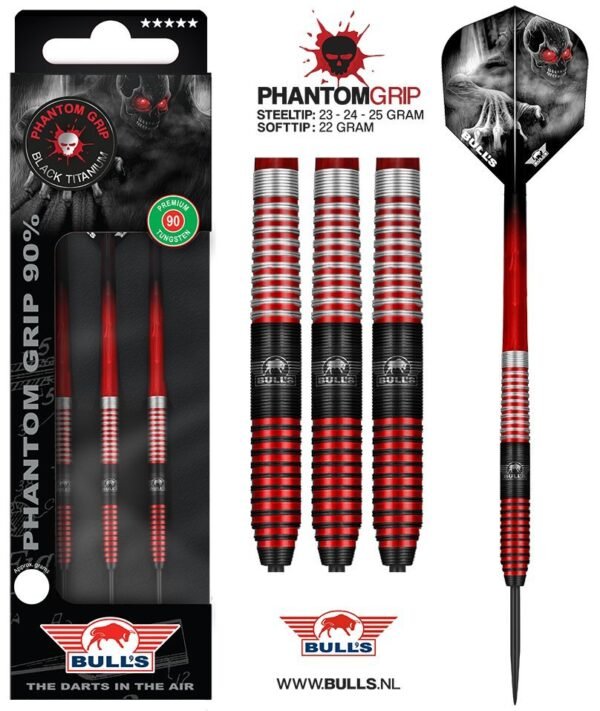 bulls Phantom Grip 90% Tungsten Darts 23 Gram