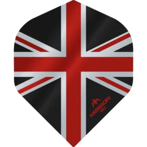 Mission – Alliance – Union Jack – Dart Flights – No2 – 150 Micron – Black with Red