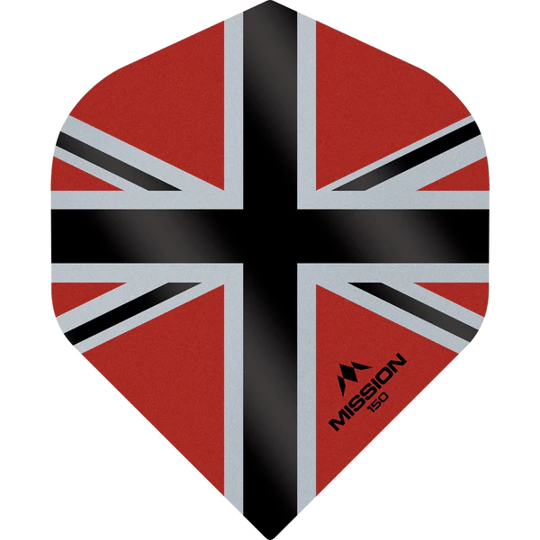 Mission – Alliance X – Union Jack – Dart Flights – No2 – 150 Micron – Red with Black