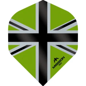 Mission – Alliance X – Union Jack – Dart Flights – No2 – 150 Micron – Green with Black