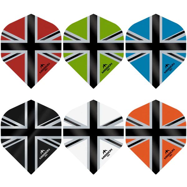 Mission – Alliance X – Union Jack – Dart Flights – No2 – 150 Micron – Green with Black