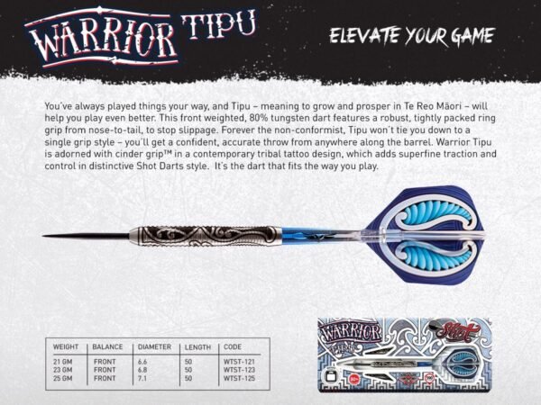 Shot Warrior Tipu 80% Tungsten Darts 25 gram