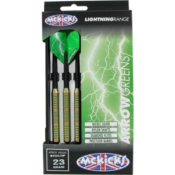 mckicks_arrow_greens_23_package.jpg McKicks Arrow Greens Silver Brass Darts 23 Gram