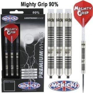 McKicks Premium Whites Mighty Grip 90% Tungsten Darts 21 Gram