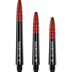 Mission Sabre Dart Shafts – Short – Black – Red Top