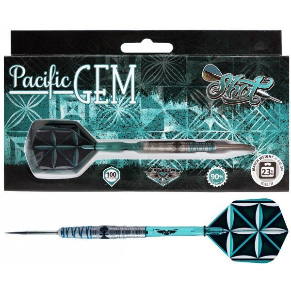 Shot Pacific Gem 1 90% Tungsten Darts 23 Gram Front Weighted