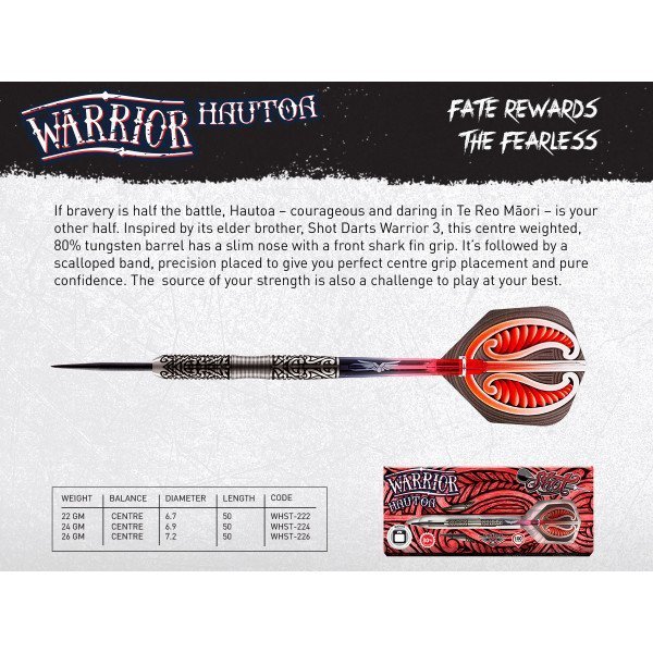 Shot Warrior Hautoa 80% Tungsten Darts 22 Gram
